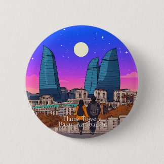 Flame Towers-knop Ronde Button 5,7 Cm