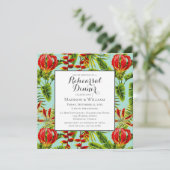 Flame Tropicale Lily Chic Moderne Invitation Flora (Debout devant)