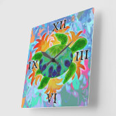 Flame Turtle Square Wall klok (Hoek)