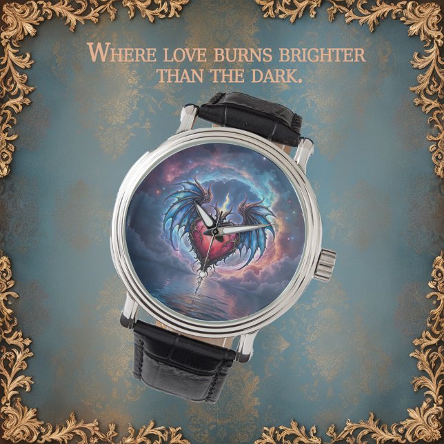 Flamebound Heart of the Moon – Gothic Cosmic Love  Horloge (Creator heeft geüpload)