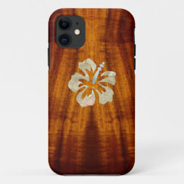 Flamed Koa met Hisbiscus iPhone 11 Hoesje