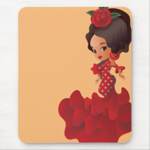 Flamenco cartoon chibi kawaii meisje muismat