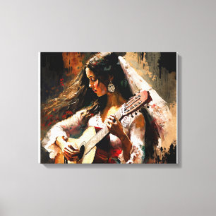 Flamenco Dance Gitana Modern Flamenco Girl Passion Canvas Afdruk