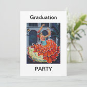 Flamenco Dancer Graduation Party Invitation Kaart (Staand voorkant)