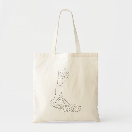 Flamenco Dancer Line Art Tote Bag (Voorkant)