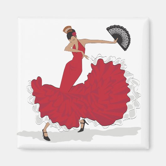 Flamenco Dancer Magnet Magneet (Voorkant)