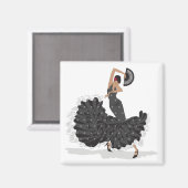 Flamenco Dancer Magnet Magneet (Voorkant / Achterkant)