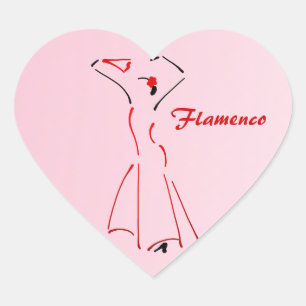 Flamenco Dancer met  Tekst Hart Sticker