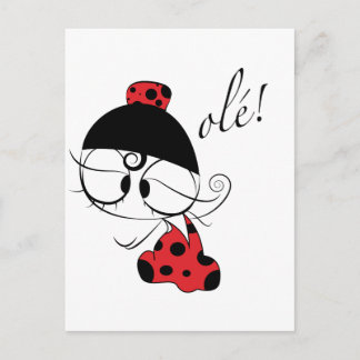 Flamenco dancer ole! briefkaart