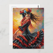 Flamenco Dancer Sevilla Spanje Reizen Briefkaart (Voorkant / Achterkant)