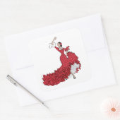 Flamenco Dancer — Specificaties Vierkante Sticker (Envelop)