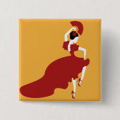 Flamenco Dancer Vierkante Button 5,1 Cm (Voorkant)