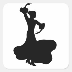 Flamenco Dancer Vierkante Sticker