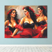 Flamenco Dancers Canvas Afdruk (Insitu (Houten vloer))