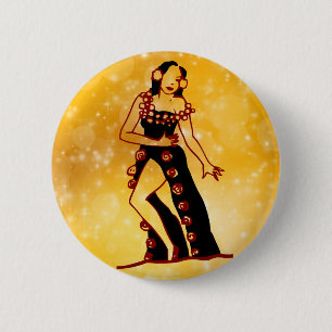 Flamenco danser ronde button 5,7 cm