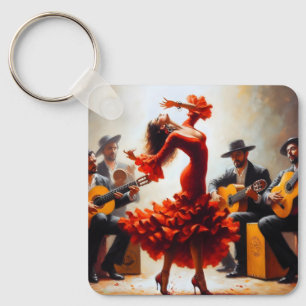 Flamenco-danser Spaanse muziekband Sleutelhanger