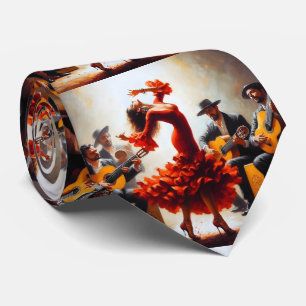 Flamenco Danser Spaanse Muziekband Stropdas