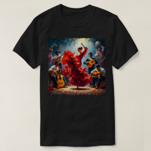 Flamenco Danser Spaanse Muziekband T-shirt