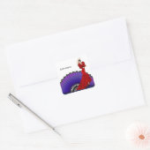 Flamenco danser vierkante sticker (Envelop)