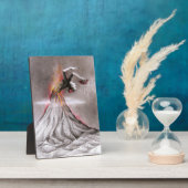 Flamenco danserende vulcano surrealistische potloo fotoplaat (Zijkant)