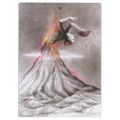 Flamenco danserende vulcano surrealistische potloo klembord (Achterkant)