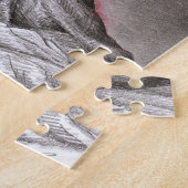 Flamenco danserende vulcano surrealistische potloo legpuzzel (Zijkant)