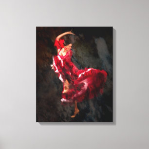 Flamenco-danseres Canvas Afdruk