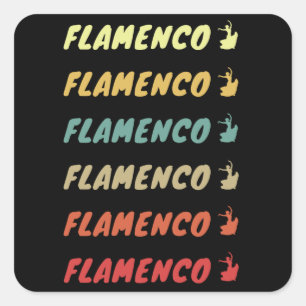 Flamenco Flamenco Flamenco Vierkante Sticker