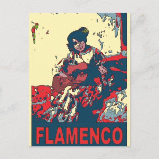 Flamenco Guitar Briefkaart (Voorkant)