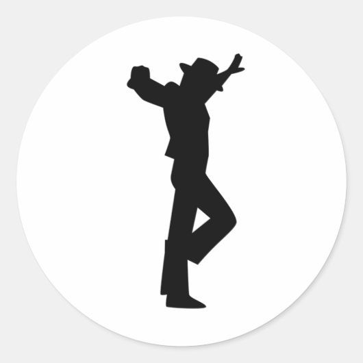 Flamenco Mannelijke danser Zwart Ronde Sticker (Voorkant)
