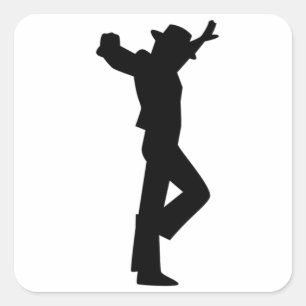 Flamenco Mannelijke danser Zwart Vierkante Sticker