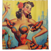 Flamenco Pin Up Douchegordijn (Voorkant)