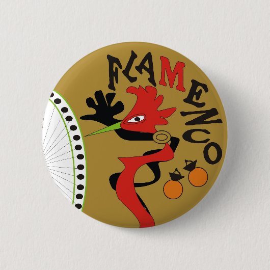 Flamenco Ronde Button 5,7 Cm (Voorkant)