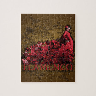 Flamenco Spain Dance Art red black brown Legpuzzel