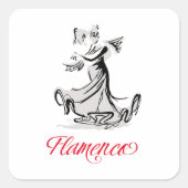 Flamenco Vierkante Sticker (Voorkant)
