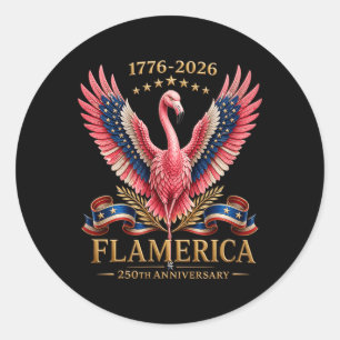 Flamerica 250e verjaardag Patriottische Flamingo Ronde Sticker