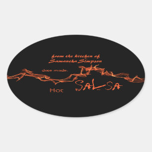 Flames aangepaste inblikken ovale sticker