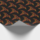 Flames Caduceus Cadeaupapier (Hoek)