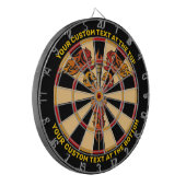 Flames Caduceus-dartboard met aangepaste tekst Dartbord (Voorkant Links)