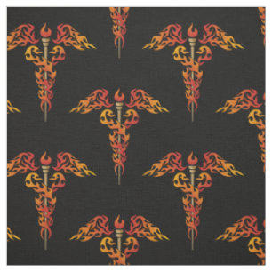 Flames Caduceus Stof