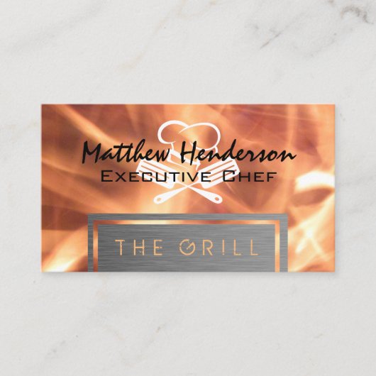 Flames | Chef-Pet en spatula Visitekaartje (Voorkant)