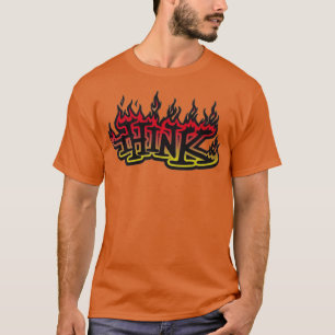 Flames denken dat skateboardontwerp t-shirt