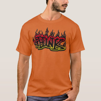 Flames denken dat skateboardontwerp t-shirt