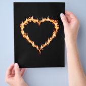 FLAMES HEAT zwarte hartvuur brandende hete liefde Flyer (Hand)