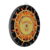 Flames of Fire Black Personalized Dartbord (Voorkant Links)