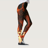 Flames Red Hot Black Fire Racn Modern Leggings (Rechts)