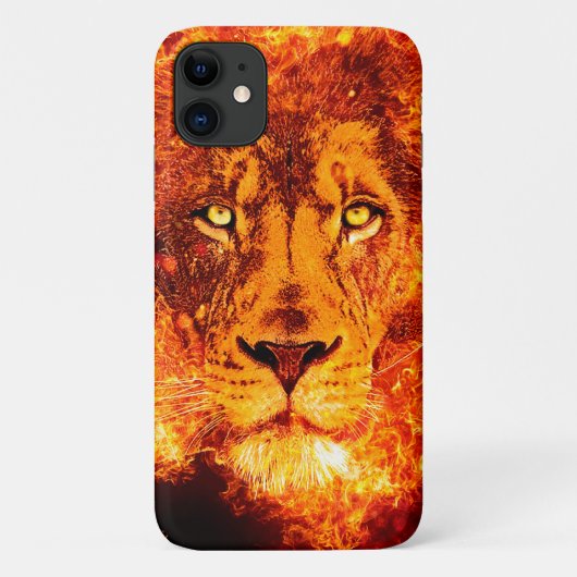 Flames Red Oranje Lion Face Case-Mate iPhone Case (Achterkant)
