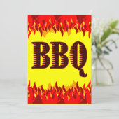 Flames rouges personnalisées Invitation BBQ 5x7 (Debout devant)