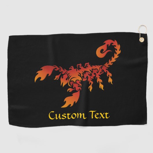 Flames Scorpion Golf Towel Golfhanddoek (Horizontaal)