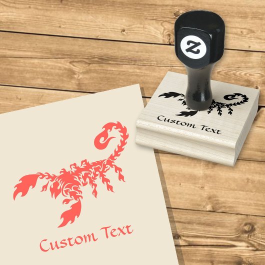 Flames Scorpion Rubber Stamp Rubberstempel